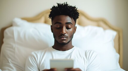 Man Reviewing Finances and Contemplating Budget Decisions in Thoughtful Workspace Setting