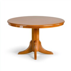 Elegant round wooden dining table cozy home furniture showcase bright interior modern design concept