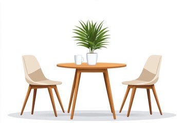 Cozy coffee table setup modern home digital art minimalistic style eye-level view relaxation concept