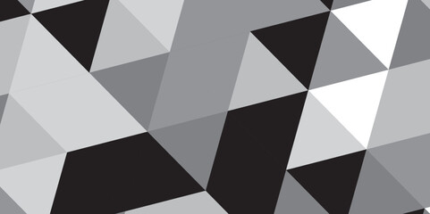 Seamless abstract black and gray stripe rectangles hexagon type cube geometric pattern. Triangle gray abstract seamless pattern. Abstract color Low-Polygones Generative Art background illustration ./
