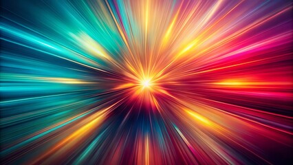 Obraz premium Abstract Colorful Radiating Lines of Light and Speed