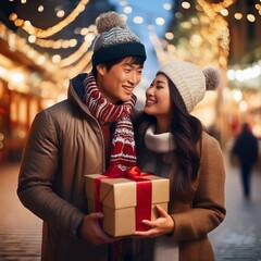 couple with christmas presents