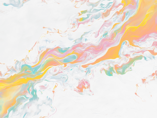 Abstract vibrant swirls of color on black Transparent Background.