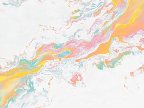 Abstract vibrant swirls of color on black Transparent Background.