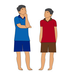 Obraz premium Indian School Boys talking to each other Vector illustration