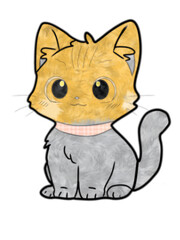 Cute cat with orange and gray