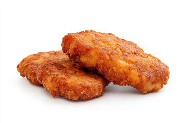 Cooked cutlets isolated on white background