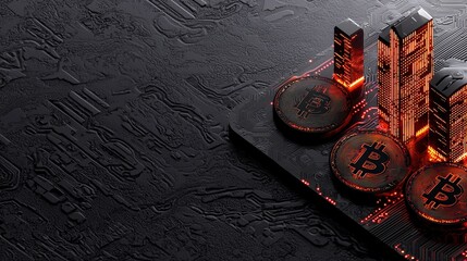 Bitcoin token investment strategies global cryptocurrency trends digital assets overview urban financial environment futuristic viewpoint