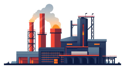 Obraz premium Steel mill producing red-hot metal in industrial setting isolated on transparent background