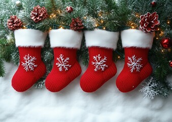 Christmas Stockings Stocking Gift Gifts Holiday Mantle Decoration Background Wallpaper Image