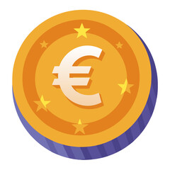 Obraz premium euro coin clipart cartoon Illustration drawing
