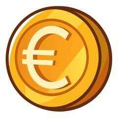 Obraz premium euro coin clipart cartoon Illustration drawing
