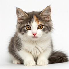 kitten is sitting with a cute look