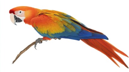 Fototapeta premium Colorful Macaw Perched on a Branch