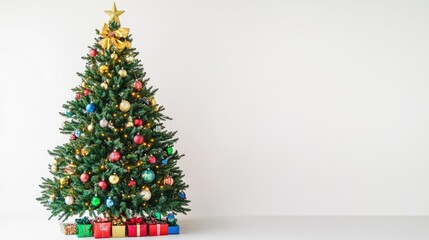 Festive Christmas Tree with Colorful Decorations