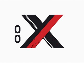 Obraz premium Modern 4k Letter K Logo Design with Number 0, Minimalist Vector Graphic, Black and Red Accent, High Resolution