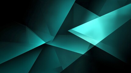 Fototapeta premium Teal Black Abstract Geometric Shapes Dynamic Modern Minimalist Digital Art Background