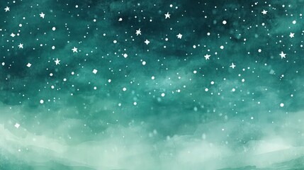 Fototapeta premium an enchanting night sky featuring a gradient from dark teal to soft green, with countless white stars glowing against the backdrop. 