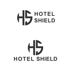 HS letter logo. Hotel Shield Logos