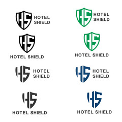 HS letter logo. Hotel Shield Logos