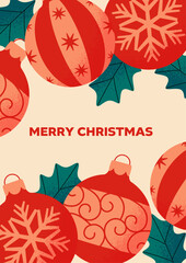 Cute background design with Christmas ornaments