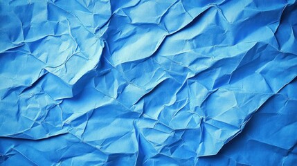 Abstract Blue Crumpled Paper Texture Background