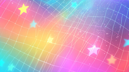 Fototapeta premium Colorful abstract background with stars and gradient hues in pastel tones
