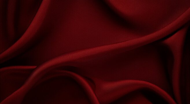 Red Silk Fabric Luxurious Soft Folds Elegant Background Stylish Texture Opulent Design Decoration