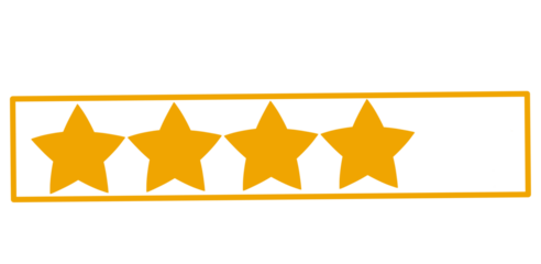 Golden stars on transparent background