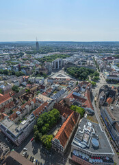 Obraz premium Blick auf die City der schwäbischen Bezirkshauptstadt Augsburg rund um den Moritzplatz