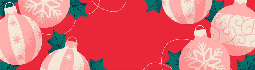 Cute background design with Christmas ornaments