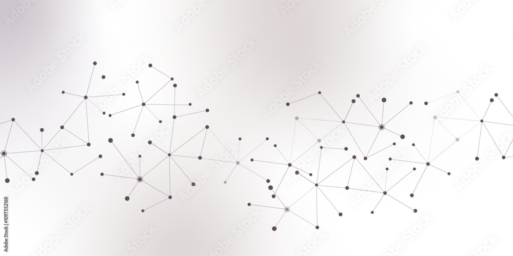 Poster Abstract geometric background with connecting dots and lines with low poly triangle shapes. Polygonal Mesh Background Vector design digital technology concept Global network connection data structure.