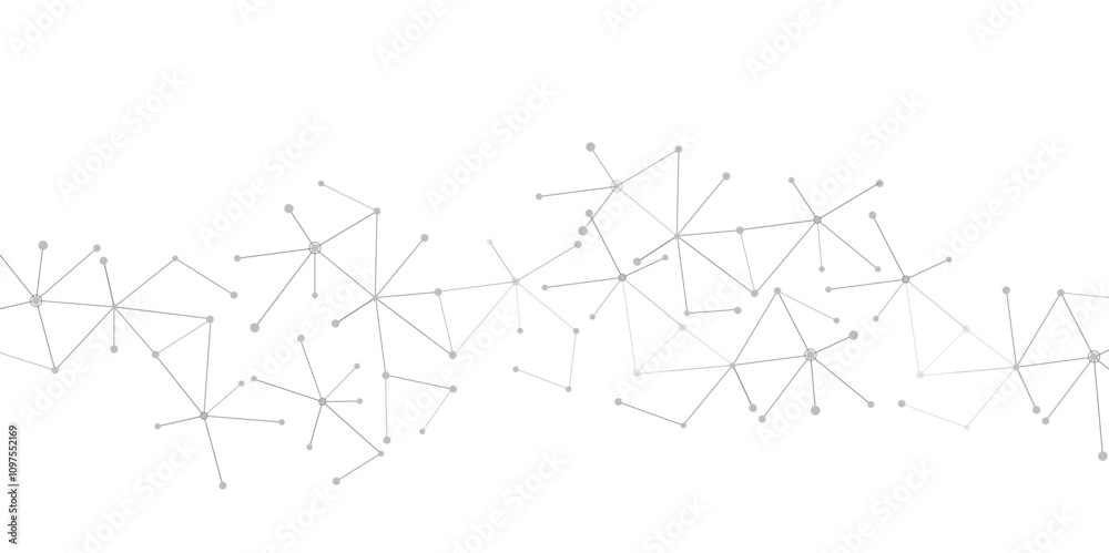Poster Abstract geometric background with connecting dots and lines with low poly triangle shapes. Polygonal Mesh Background Vector design digital technology concept Global network connection data structure.