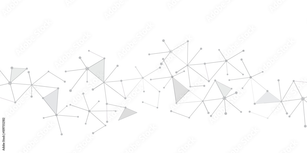 Poster Abstract geometric background with connecting dots and lines with low poly triangle shapes. Polygonal Mesh Background Vector design digital technology concept Global network connection data structure.