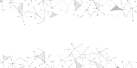 Abstract geometric background with connecting dots and lines with low poly triangle shapes. Polygonal Mesh Background Vector design digital technology concept Global network connection data structure. © Kainat 