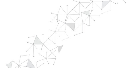 Abstract geometric background with connecting dots and lines with low poly triangle shapes. Polygonal Mesh Background Vector design digital technology concept Global network connection data structure. © Kainat 