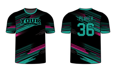 All sports player jersey design with an elegant edgy and wild look. Sports gear template mockup perfect fit for all sports. The designs that go on casual wear, shirts, fashion apparel, and all kind 