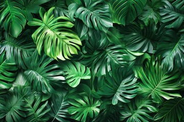 Green tropical leaves texture, perfect for backgrounds and digital designs, on solid white background, 