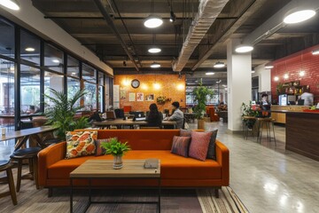 Indian professional in a coworking space, collaborating with diverse teams, 