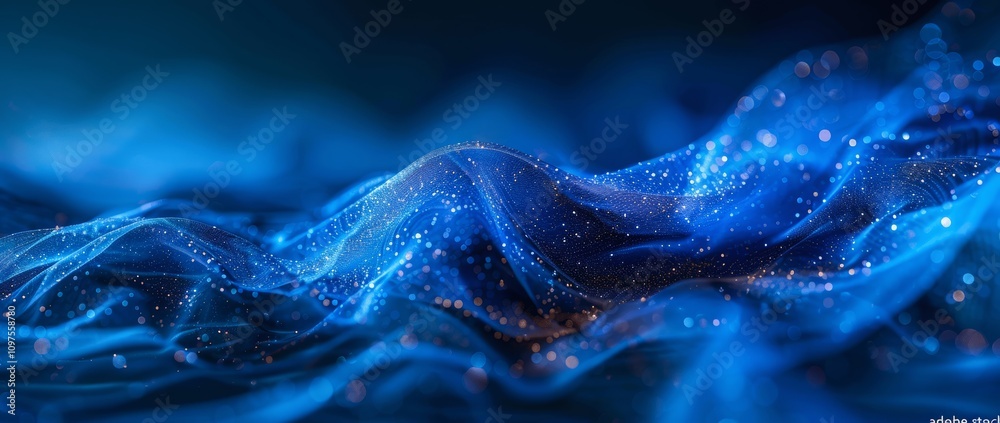 Poster dark blue gradient background with elegant textured border and spotlight center