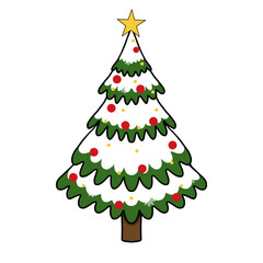 Christmas tree set, transparent background. Collection of colorful winter trees for Christmas and New Year festival. Illustration.