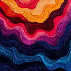Obraz premium Colorful wave pattern with vibrant hues flowing seamlessly, abstract art design.