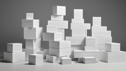 White boxes on a plain background