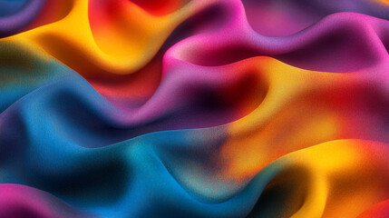 Obraz premium Colorful waves of fabric create a vibrant and dynamic visual texture in various shades