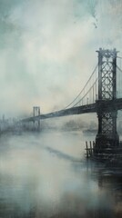 Fototapeta premium River bridge outdoors painting nature.