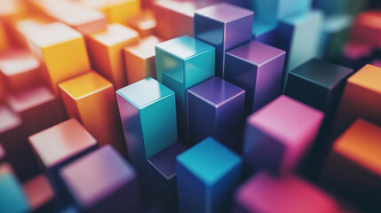 Obraz premium Vibrant abstract geometric shapes arranged in a colorful modern design