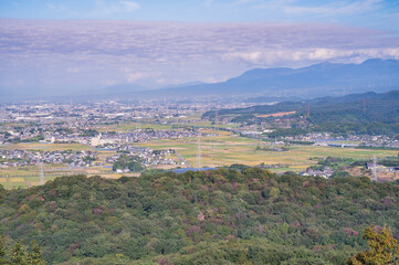 群馬　金山城物見台から望む太田市街