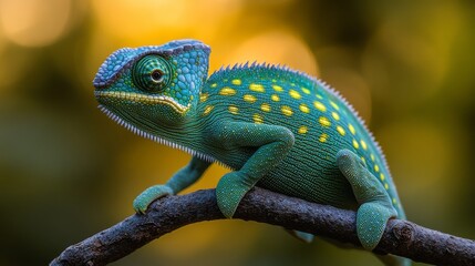 Obraz premium Captivating chameleon: a stunning portrait of