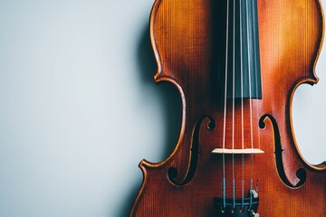 Violin for both classical and contemporary music, rich expressive sound, on solid white