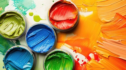 A box of brightly colored paints symbolizing creativity and artistic expression in art creation